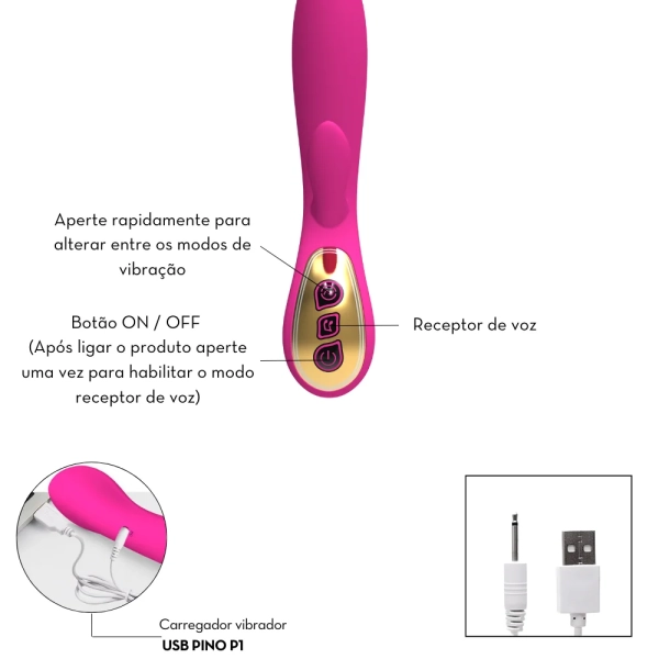 MVE2011 Vibrador ponto G com motores duplos e receptor de voz - Image 3