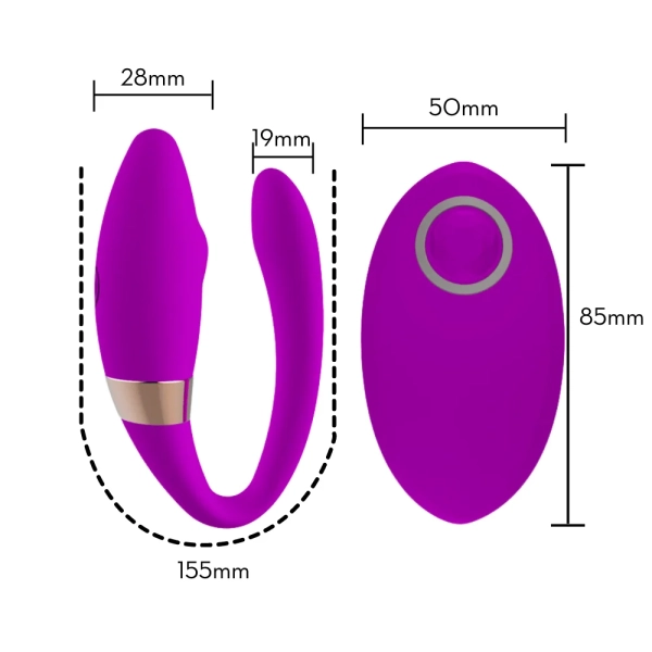 Vibrador casal com controle remoto MLCV1053 - Image 3