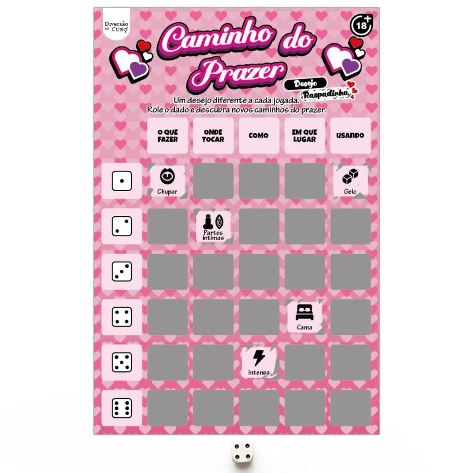 Jogo Erótico Caminho Do Prazer Desejo Raspadinha Diversão Ao Cubo - Imagem 3